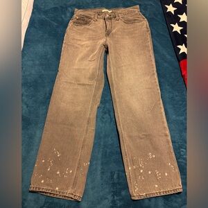 Levi's Gray Straight Leg Jeans Distinctive Splatter Design